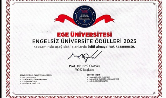 YÖK’ten Ege Üniversitesine “Engelsiz Üniversite” Ödülü