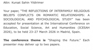 Türk Akademisyenin Çalışması Madrid’de Kabul Edildi